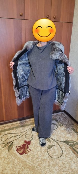 Шуба женская чернобурка