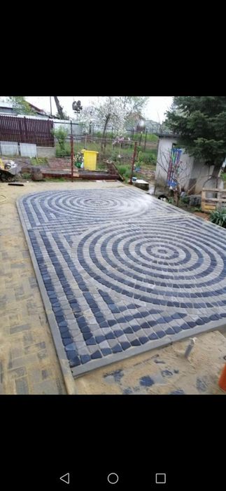 Montaj pavele bordura Rigola gazon