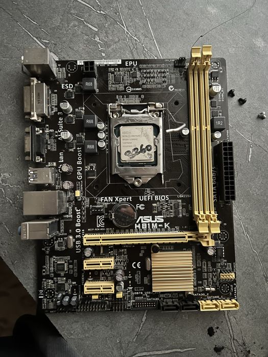 Плата asus H81 с процессором