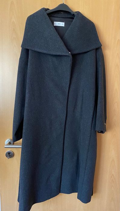 Palton Mango oversize, lana, gri, marime S/ M (38)