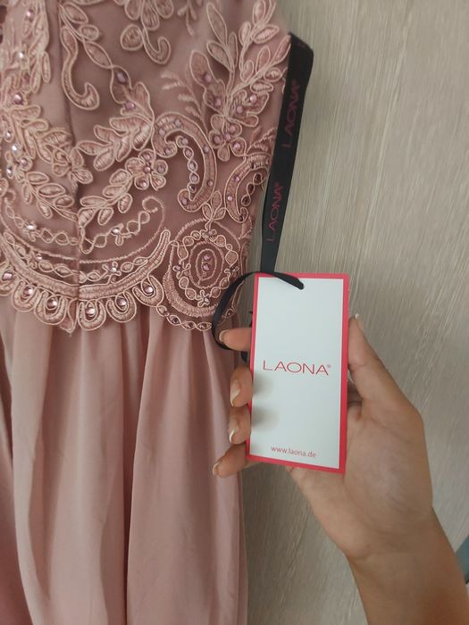 Официална розова рокля