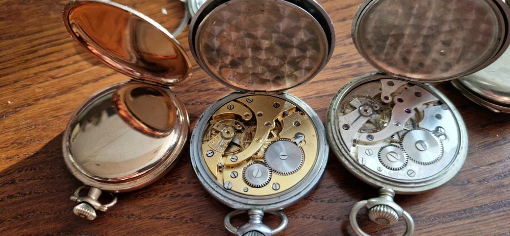 Lot  9 ceas buzunar omega elgin eweco simon pwc suab swiss made