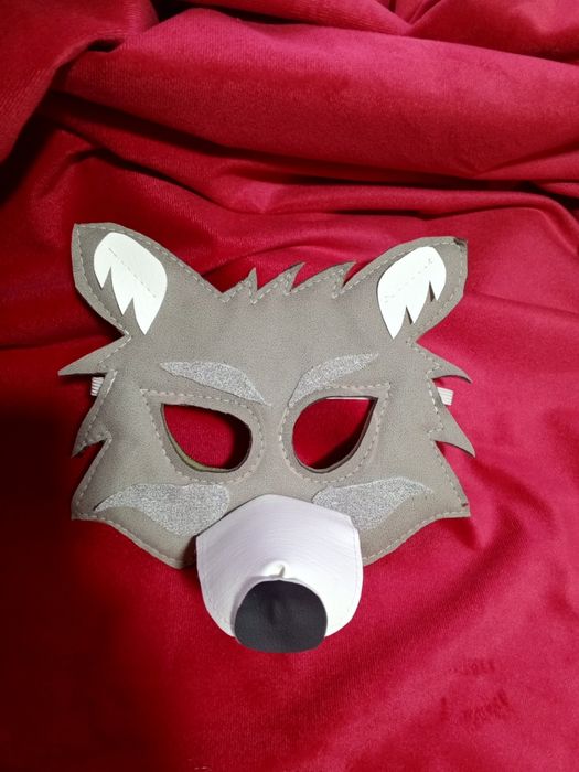 Детские Маски Волка из велюра и кожзама