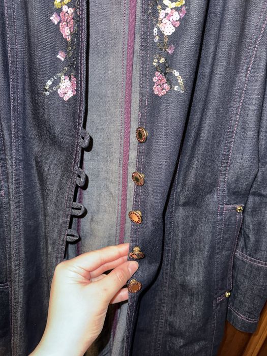 женский плащ джинсовый