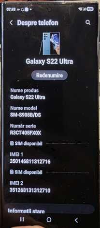 Vând 2 telefoane Samsung Galaxy S22 Ultra