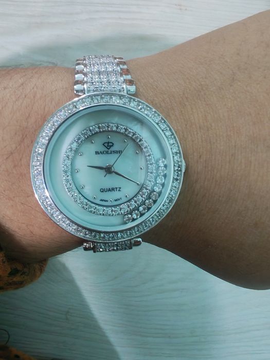 “BAOLISHI 925 SILVER watch cz hand setting quartz”