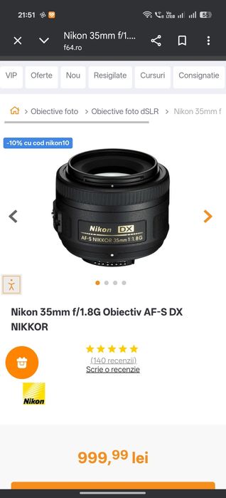 ObieObectiv Nikon 35mm f/1.8G AF-S DX NIKKOR