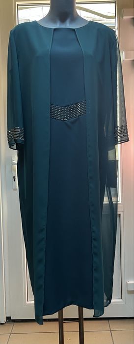 Rochie ocazie noua marimea 44 cu blezer verde smarald