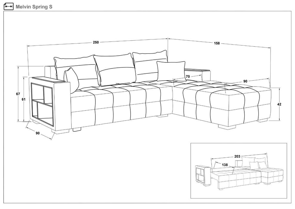 Ъглов разгъваем диван + табуретки