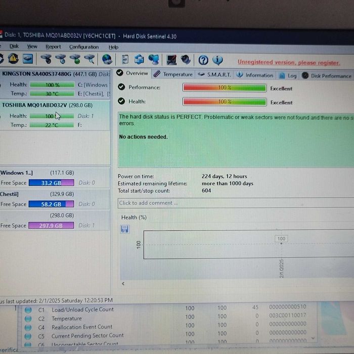 Hardisk  Toshiba 320GB 5400rpm 100% viata