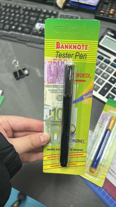 НЕМСКИ Маркер Тестер За Проверка На Евро Банкноти + ЛЕД ФЕНЕР