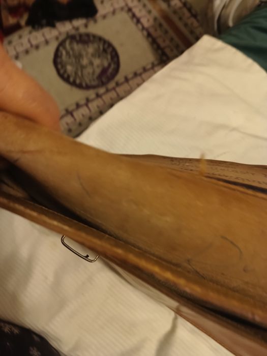 Servieta de piele naturală groasă f veche lucrată manual