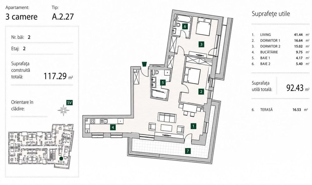 Apartament premium 3 camere | 92,43 mp | Zonă exclusivistă
