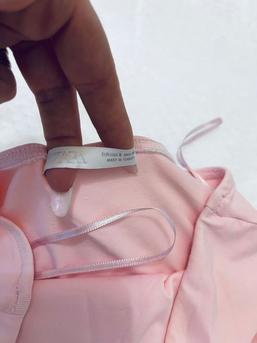 Pantaloni cu imprimeu Zara bej 13-14 ani + bluza Zara roz