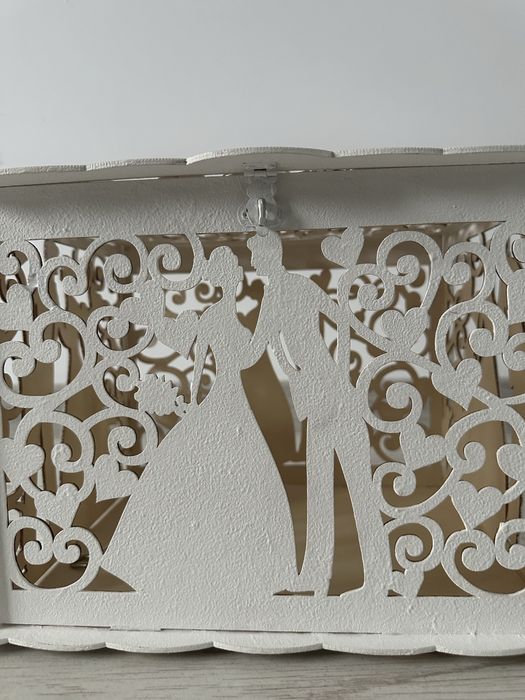 Cutie dar nuntă alba