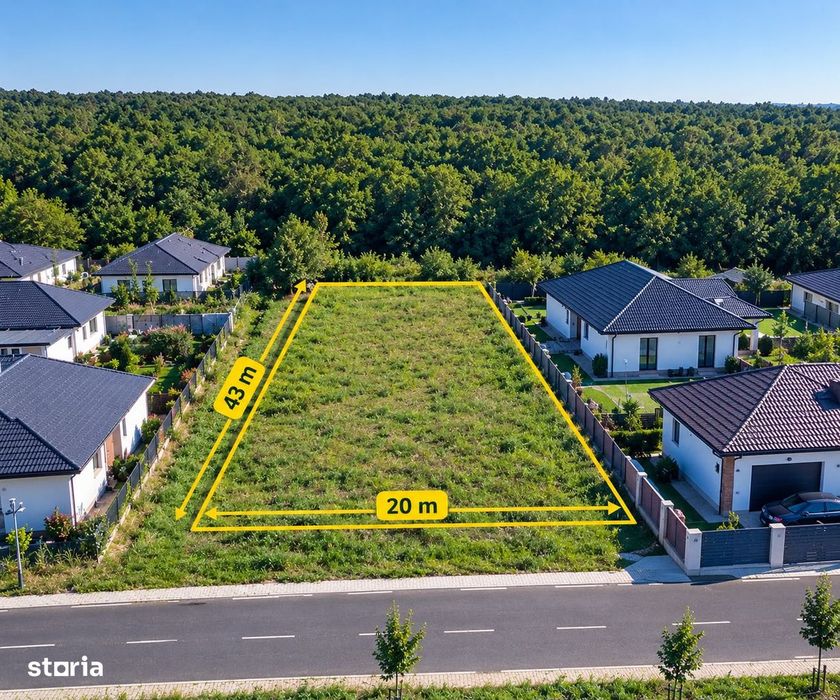 Teren de vânzare, 860 mp, acces asfaltat