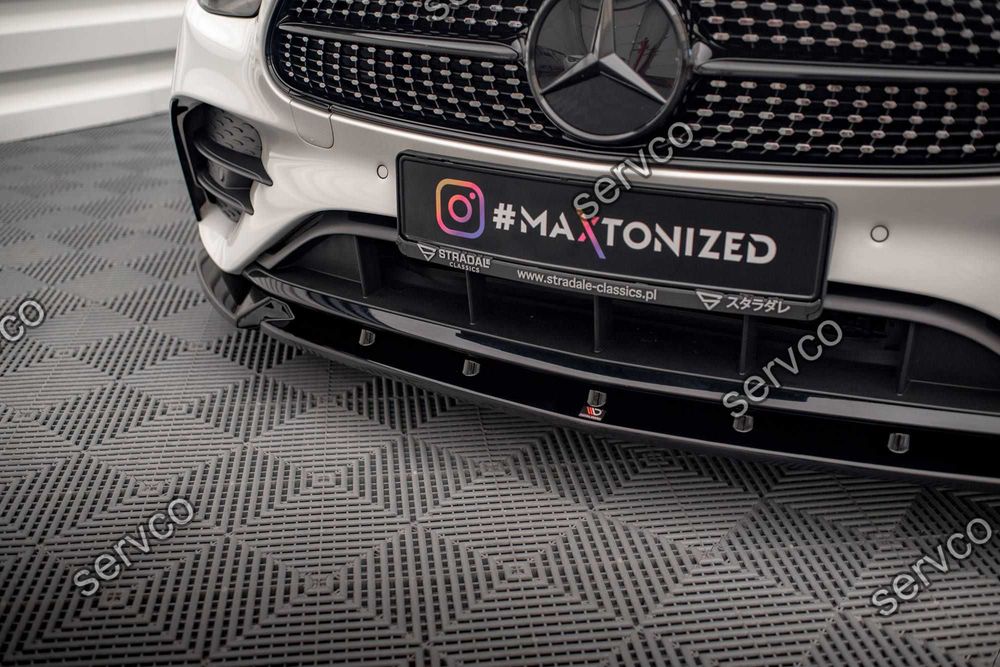 Prelungire splitter bara fata Mercedes E Class W213 Facelift pachet AMG Line 2021- v9 - Maxton Design