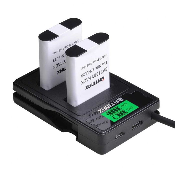 Set 2 acumulatori EN-EL23 + incarcator Nikon P900 P610 P600 B700 S810c S9900 B700
