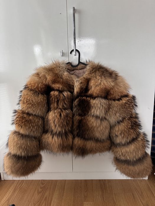 УНИКАЛНО! Кожено Палто от лисица натурален косъм! Размер S