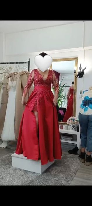 Rochie rosie nunta Brillante, rochie de nasa