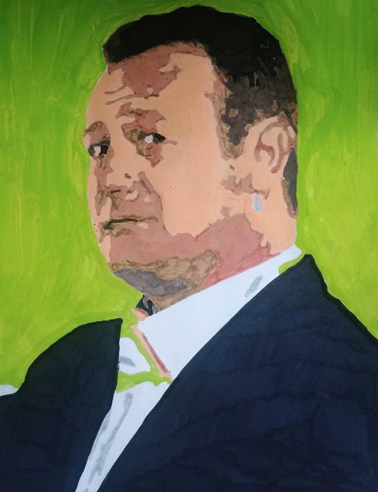 Димитър Рачков, портрет, акрил