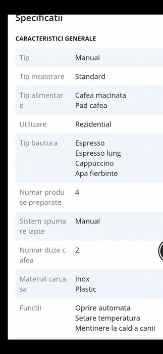 Espresor  Saeco Poemia