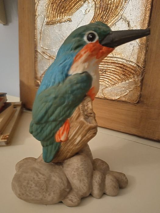 Керамична статуетка на птица Кралско рибарче от Шри Ланка