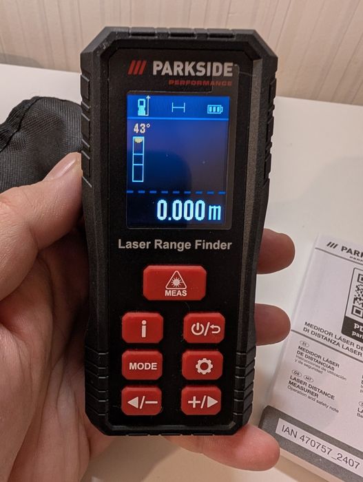 Telemetru laser verde 75m ruleta nivela Parkside PLEMP75A1