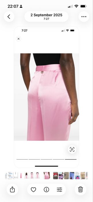 Twin Set сатен панталон с висока талия и лого