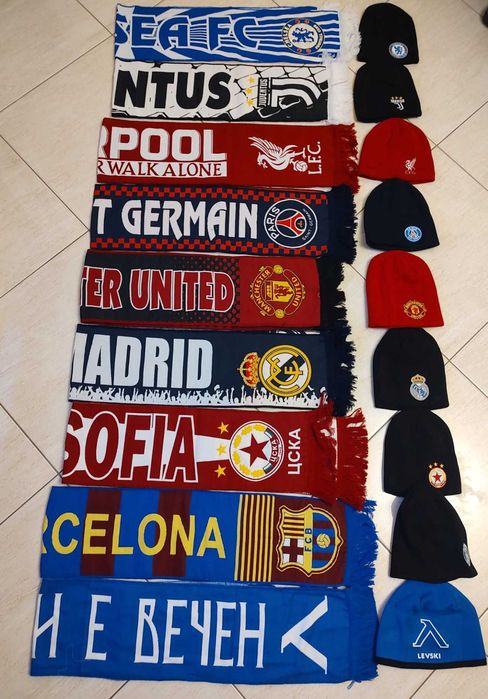 Шапка + Шал Левски София 2022 Зима + Детски Комплекти