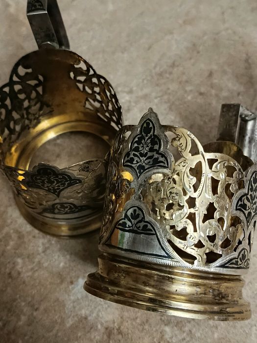 Подстаканники. Серебро с золочением
