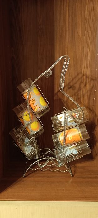 Комплект 6 чаши на стойка