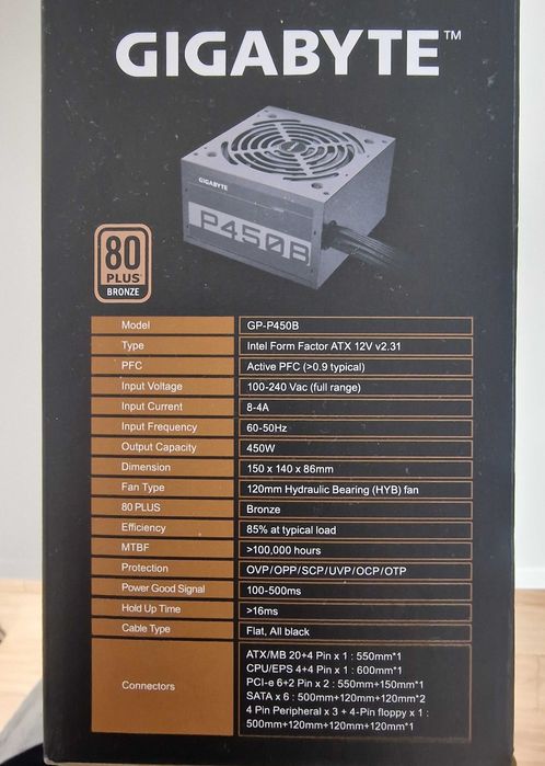 Sursa Gigabyte P450B, 80 PLUS® Bronze, 4‎50W, PFC Activ