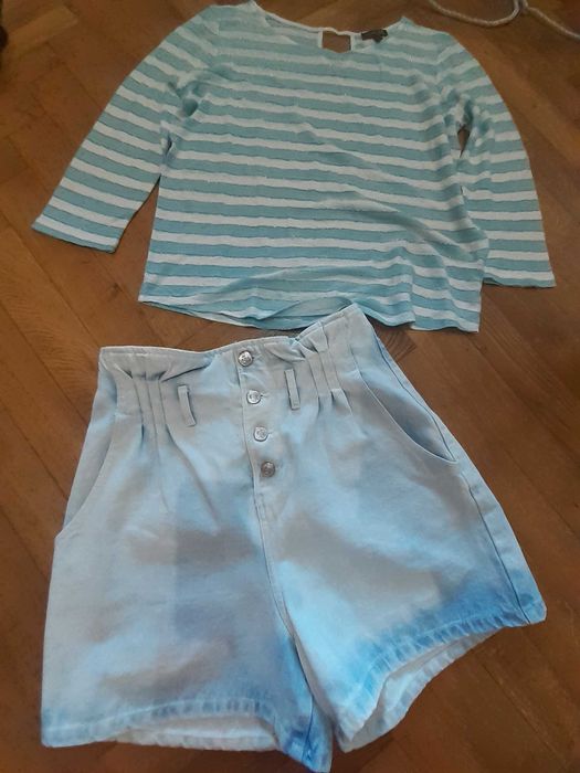 Pantaloni scurți Zara si bluza Massimo Dutti mărime S