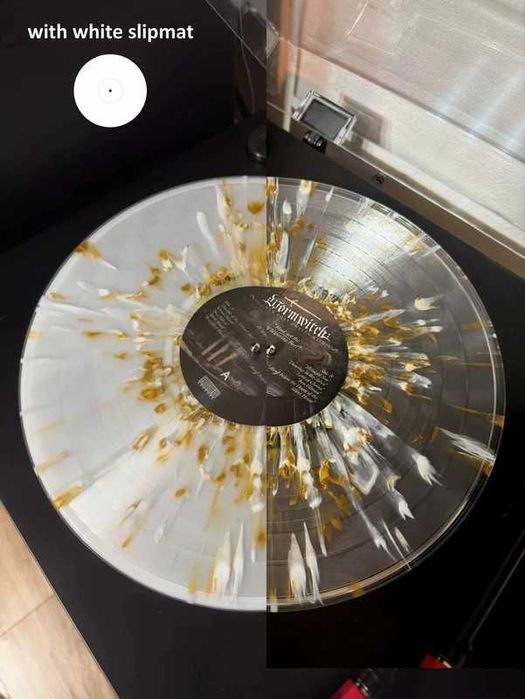 Glossy White (alb) Acrylic slipmat pentru pickup vinil