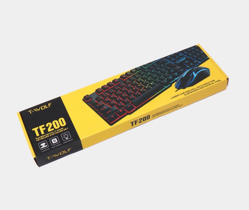 Игровая компьютерная клавиатура и мышь, с подсветкой и шумоподавлением