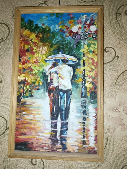 Картина маслом в рамке