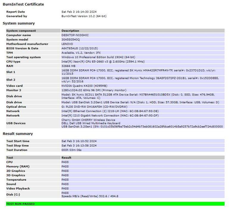 Lenovo P900 2* Xeon E5-2660 v3, 32GB RAM, Quadro K4200, 512GB SSD