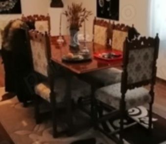Masă și 6 scaune din lemn masiv, Luxor