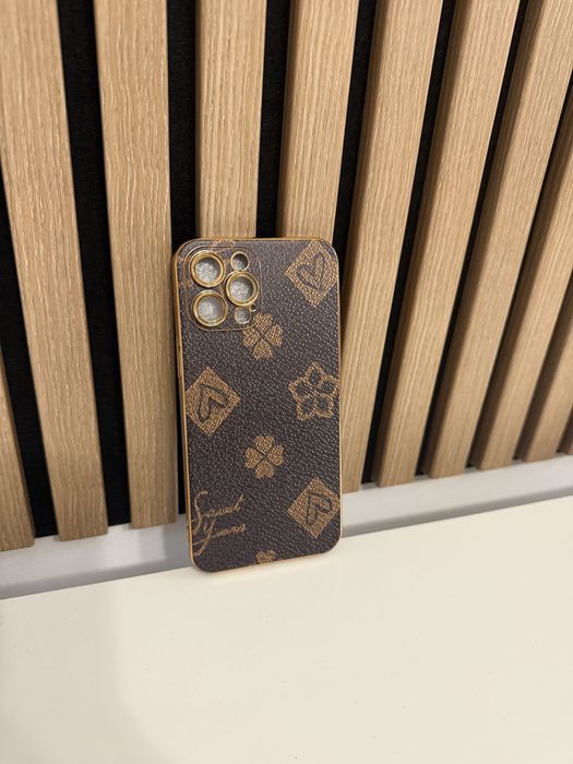 Husa carcasa iPhone 12 Pro Max de lux auriu maro - noua