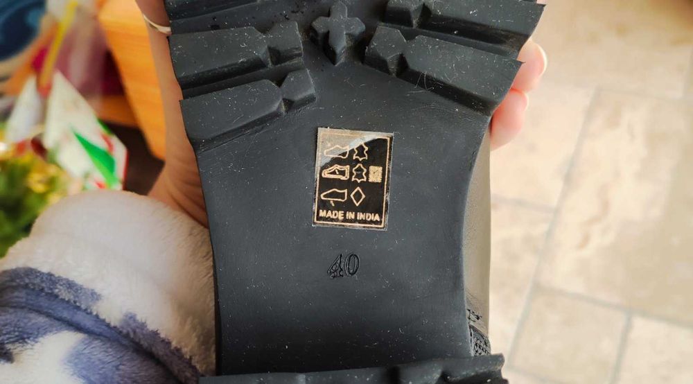 Стилни дамски високи ботуши, естествена кожа, размер 40