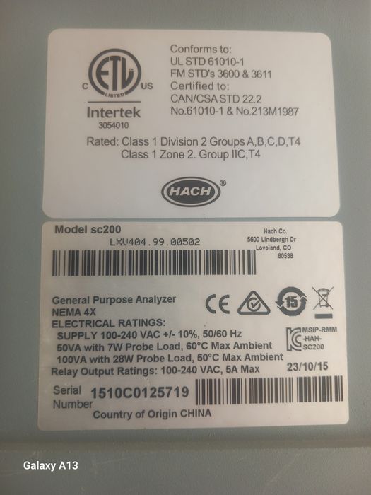 Model sc200 analizator