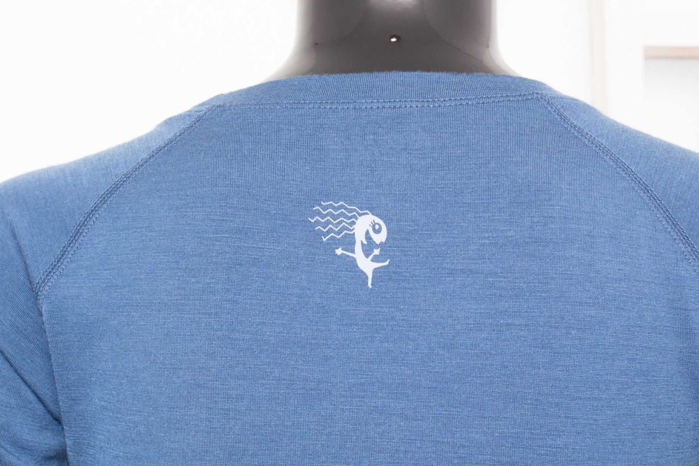 Bergans блуза дамска мериносна вълна синя термо бельо дълъг ръкав XS