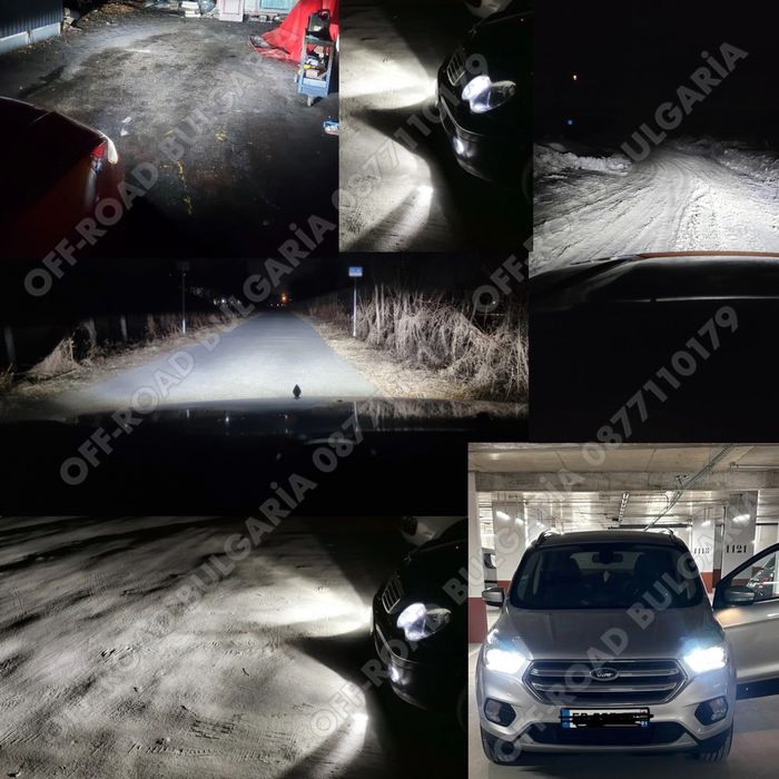 2 БРОЯ LED Диодни крушки H7 180W 12-24V +200%