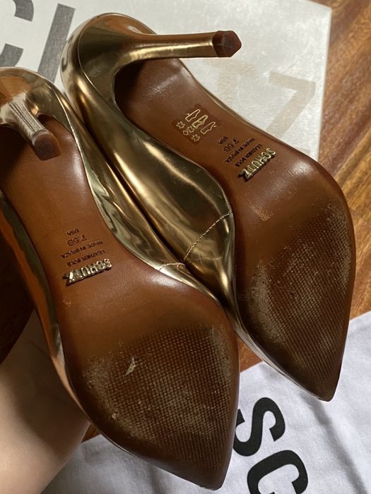 Pantofi Schutz, piele, aurii, 38