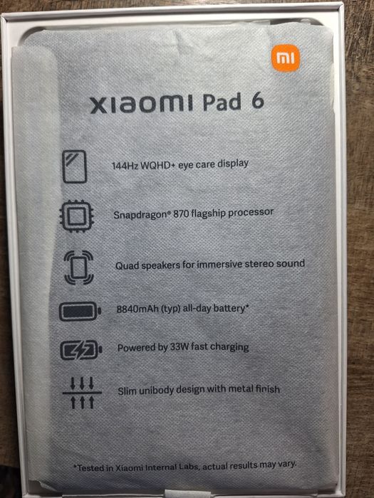 планшет xiaomi pad 6 8/256 гб. +чехол, стекло стоит.