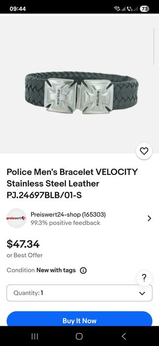 bratara piele inox Police cruce malteza