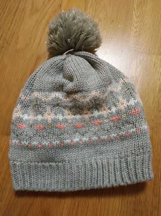 Fes gri căptușit pentru fetițe HM, 3-4 ani