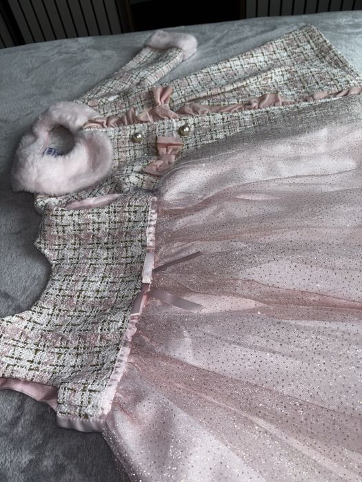 Комплект за момиче, рокля и палто размер 12м./1 година