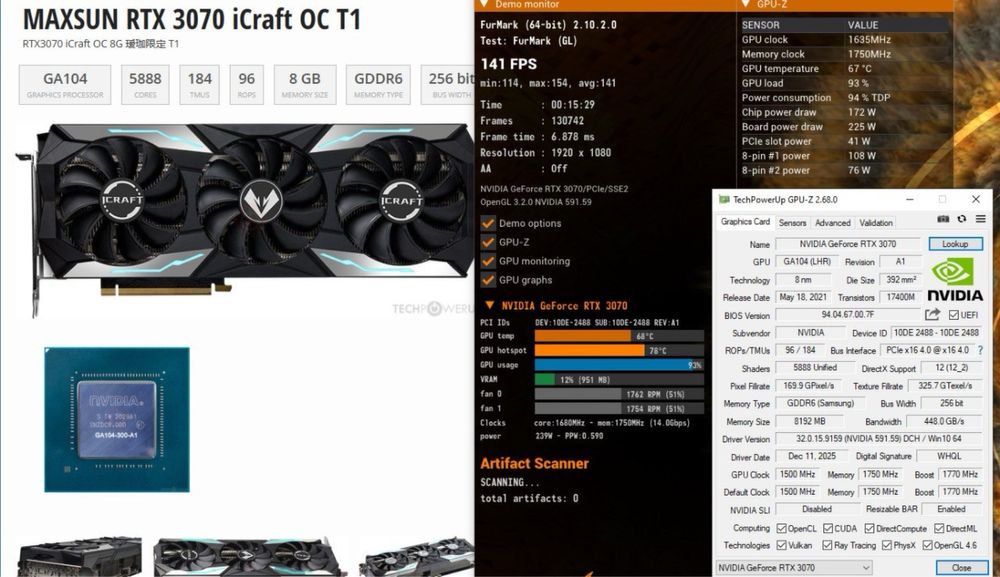 RTX3070 8GB Видеокарта
